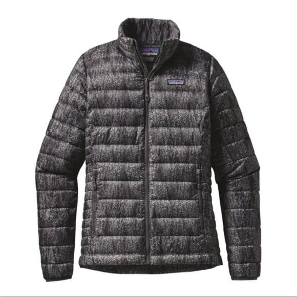 Patagonia Down Sweater Full Zip Jacket Size S Gray/Black/Forestland - Picture 1 of 16